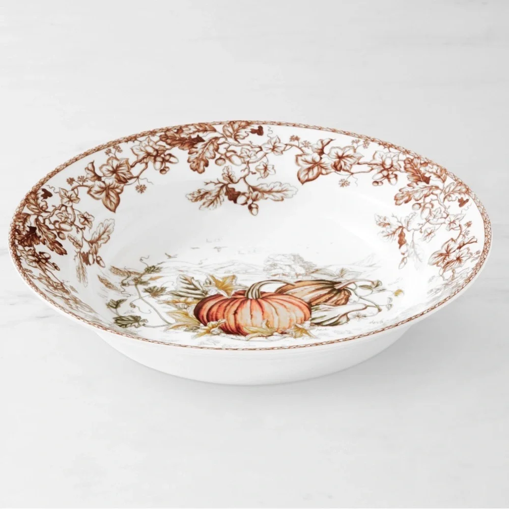 Plymouth Pumpkin Pasta Bowls, Set of 4 - 9” 24 oz capacity